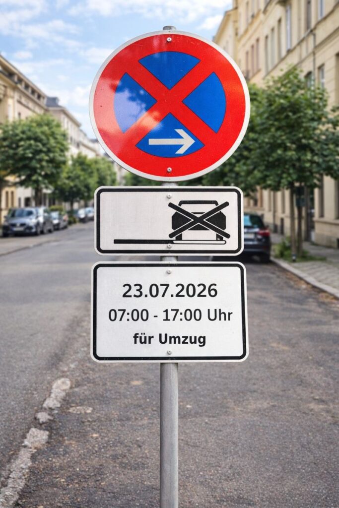 Halteverbot beantragen in Stuttgart Halteverbotsschild Halteverbotszone